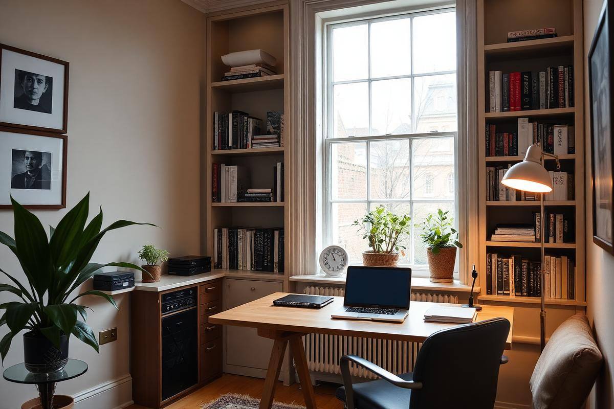 Professional home office with secondary glazing installed