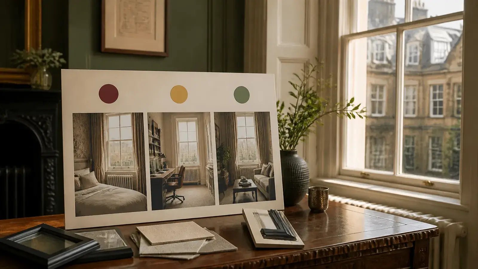 Conceptual room-by-room priority image for soundproofing windows in a period home Conceptual room-by-room priority image for soundproofing windows in a period home