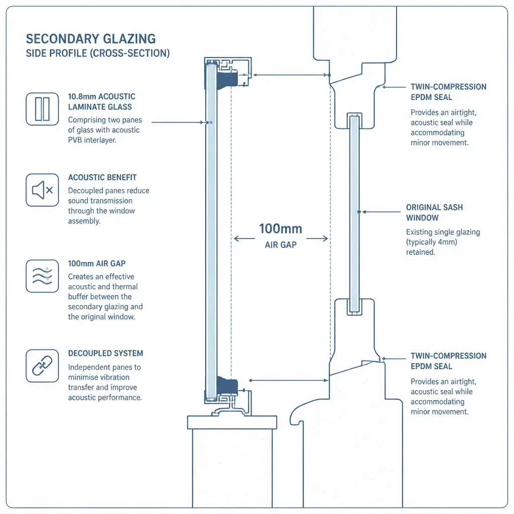 Secondary Glazing for Listed Buildings London: conservation-approved soundproofing for heritage sash windows