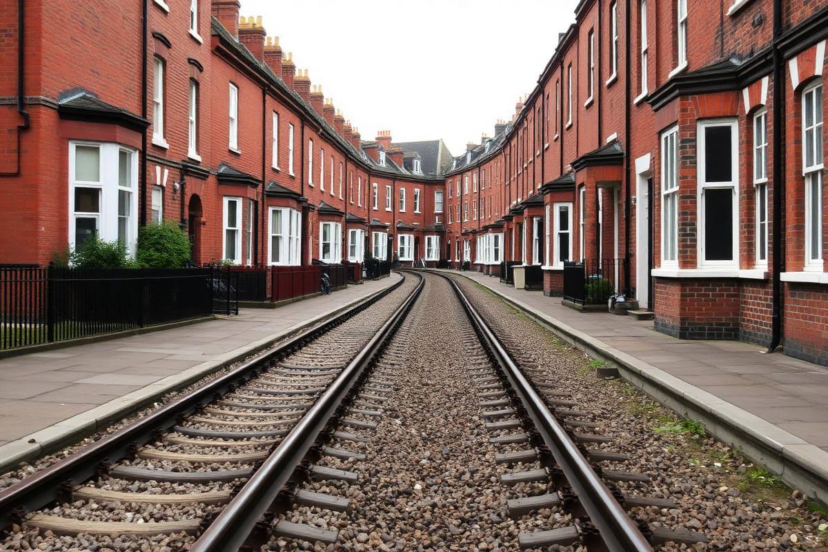 Railway tracks near residential properties Railway tracks near residential properties