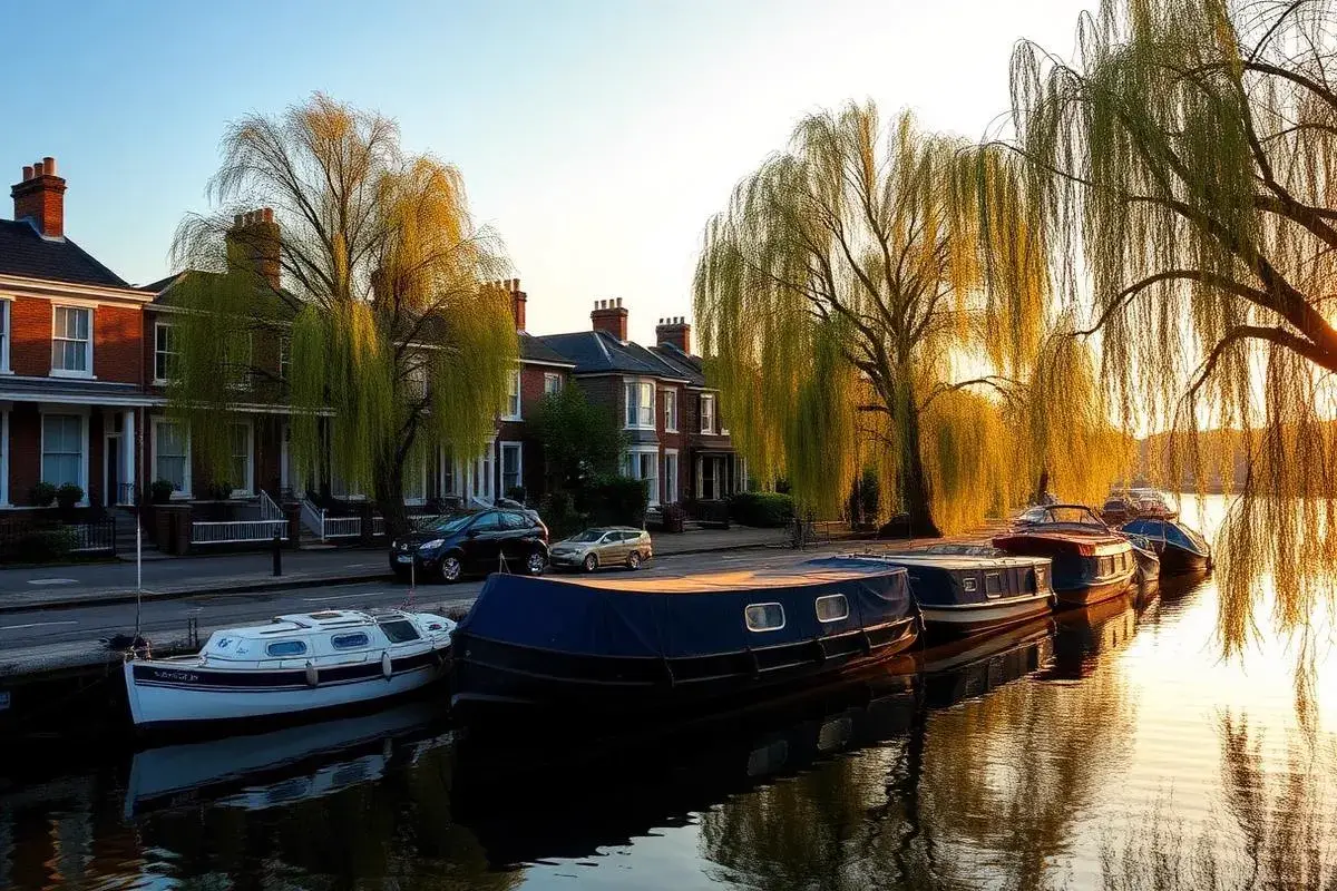 Peaceful Richmond riverside scene with period properties Peaceful Richmond riverside scene with period properties
