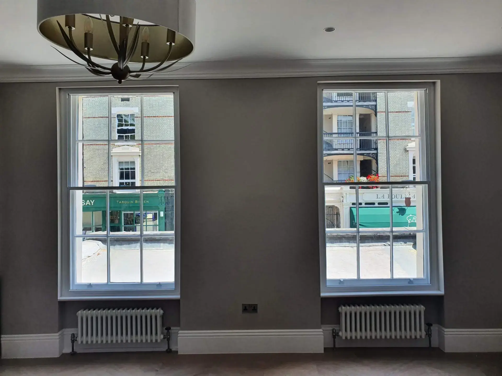 Magnetic secondary glazing kit compared with specialist acoustic secondary glazing in a London period property