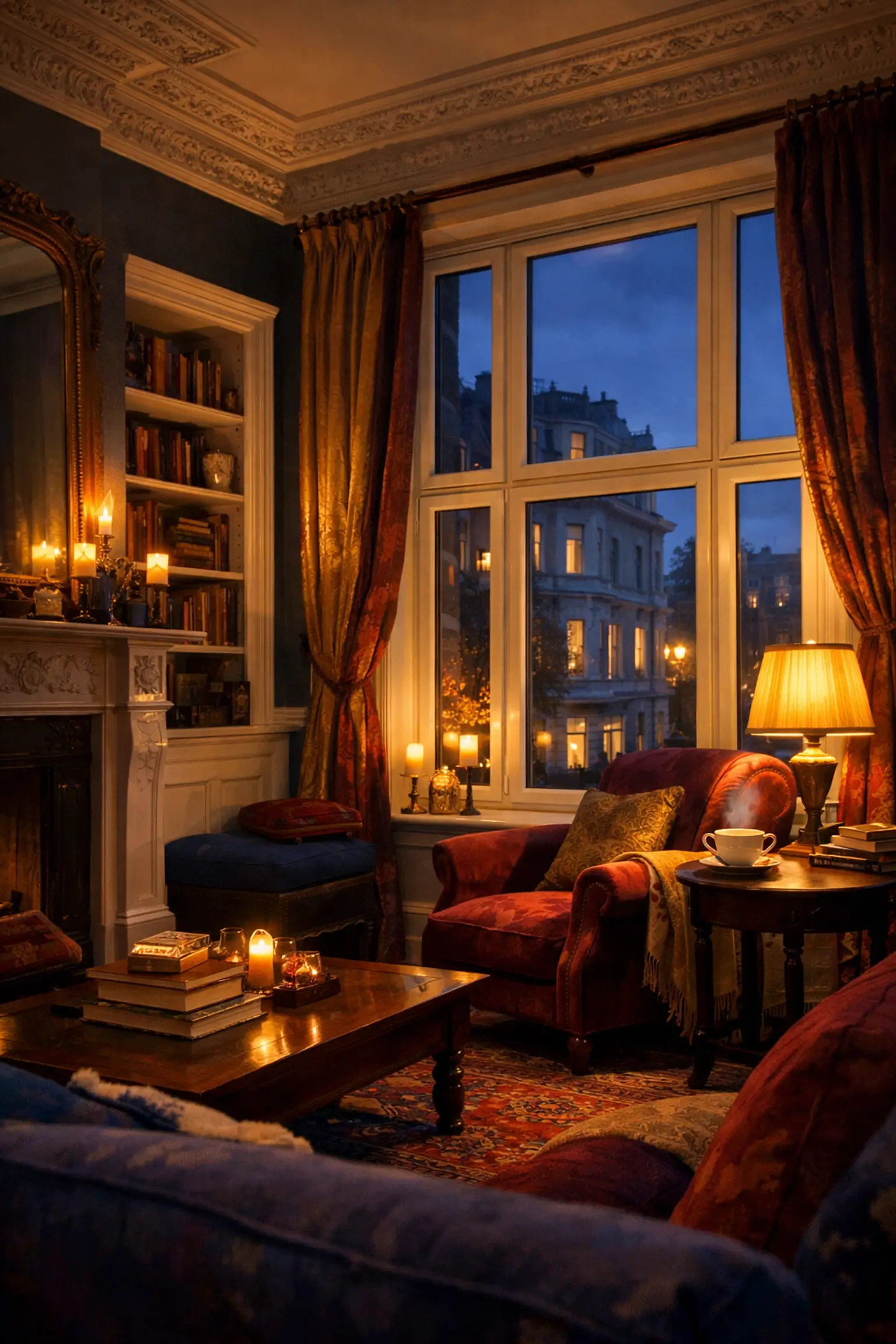 Peaceful Richmond riverside scene with period properties