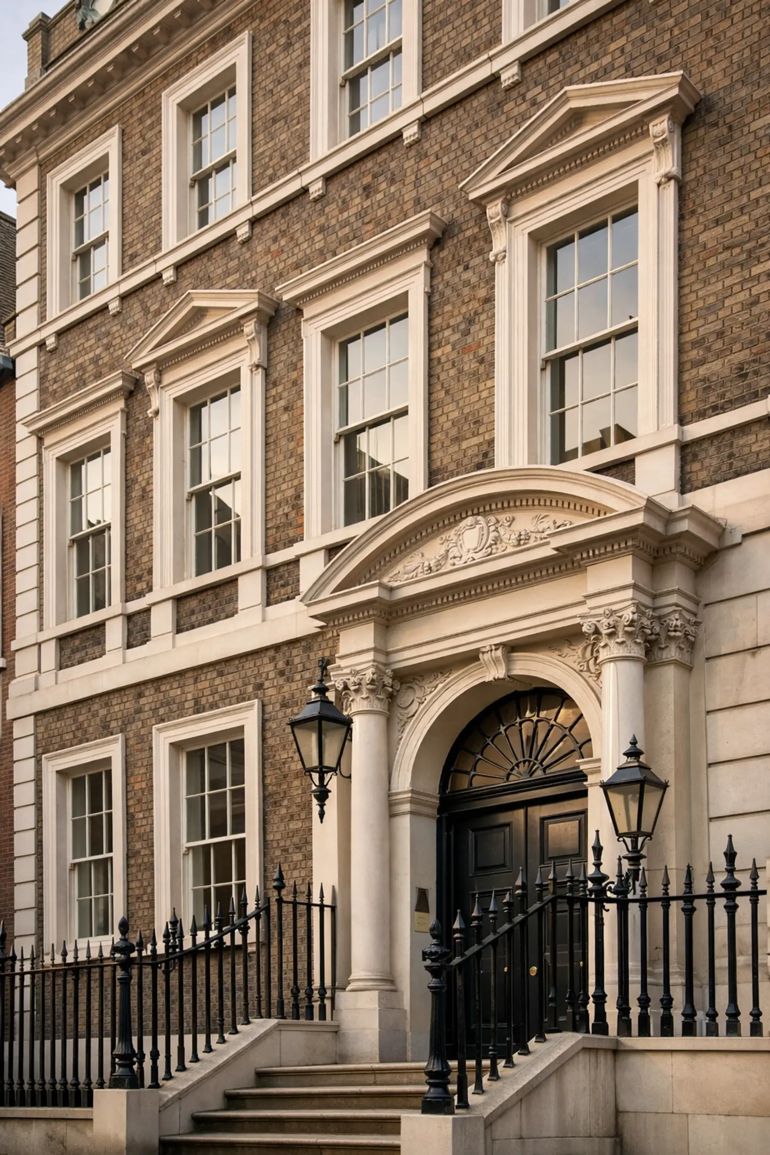 Elegant Georgian townhouse in Westminster with secondary glazing reducing traffic noise from nearby roads