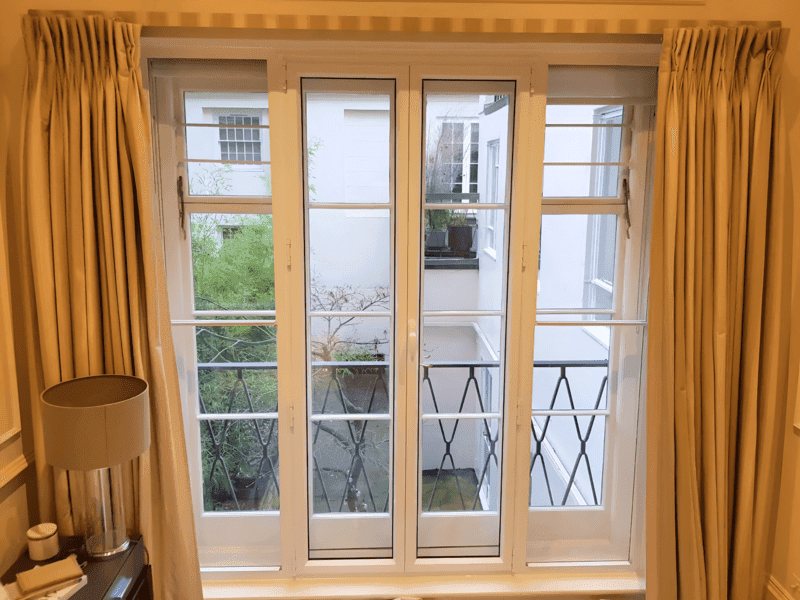 Acoustic secondary glazing for French doors in a Chelsea conservation area property